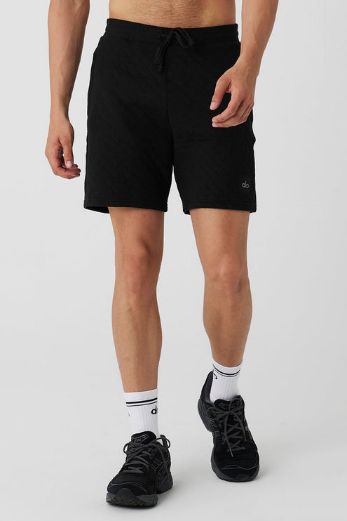 alo Men's Quilted Stadium Short - Black