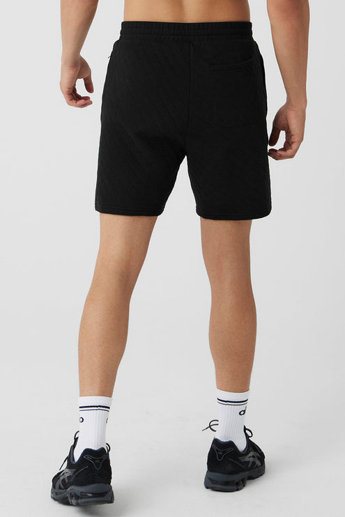 alo Men's Quilted Stadium Short - Black