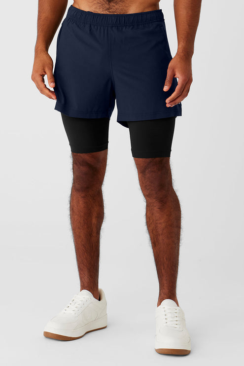alo Men's 5" Revival 2-in-1 Short - Navy/Black