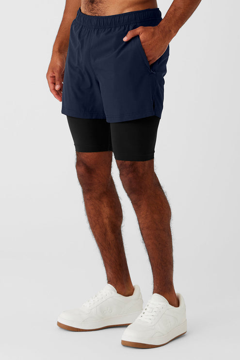 alo Men's 5" Revival 2-in-1 Short - Navy/Black