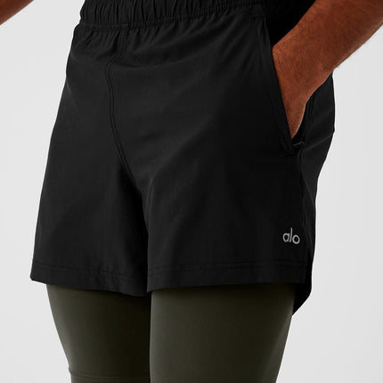 alo Men's 5" Revival 2-in-1 Short - Black/Stealth Green