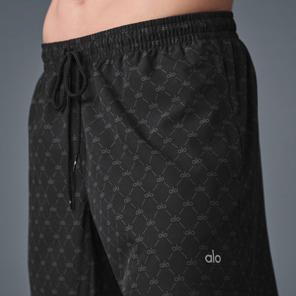alo Men's 7'' Diamond Circuit Short - Black/Anthracite