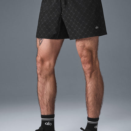 alo Men's 7'' Diamond Circuit Short - Black/Anthracite