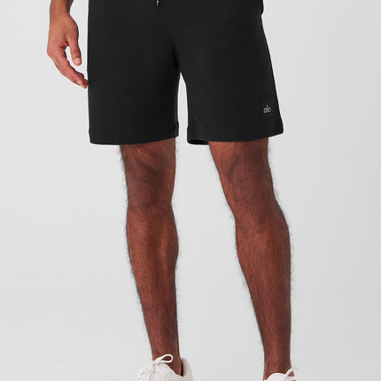 alo Men's 7" Micro Waffle Fast Break Short - Black
