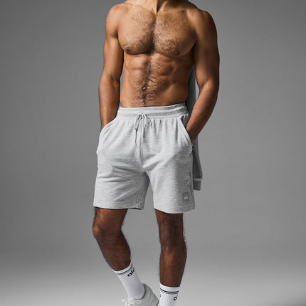 alo Men's 7" Micro Waffle Fast Break Short - Athletic Heather Grey