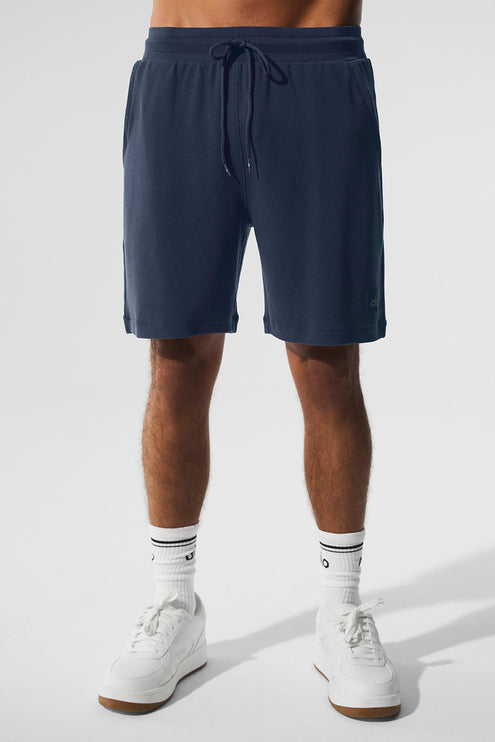 alo Men's 7" Micro Waffle Fast Break Short - Navy