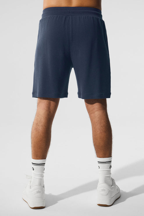 alo Men's 7" Micro Waffle Fast Break Short - Navy