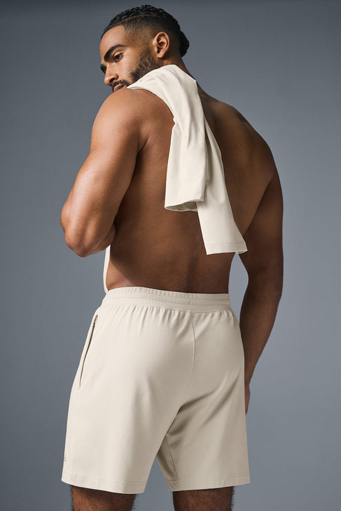 alo Men's 7" Conquer React Performance Short - Bone