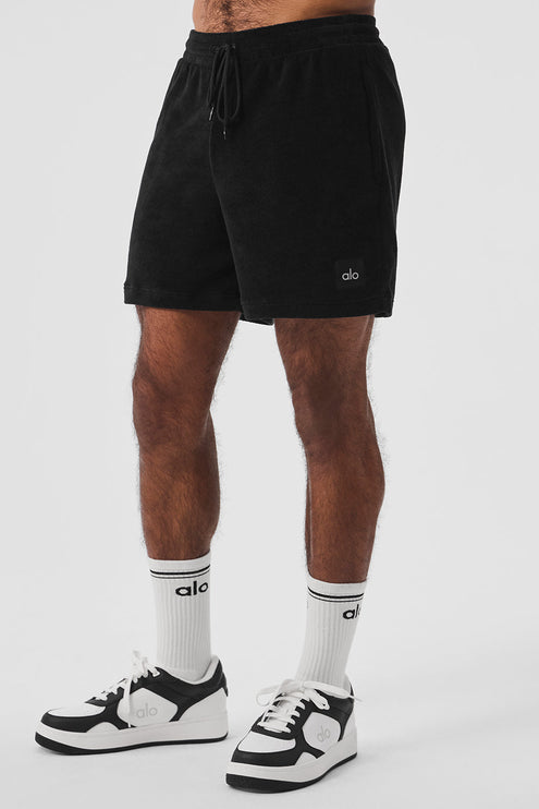 alo Men's 7" Coastal Terry Short - Black
