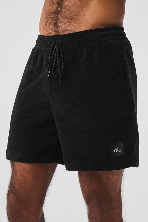 alo Men's 7" Coastal Terry Short - Black