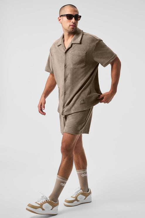 alo Men's 7" Coastal Terry Short - Gravel