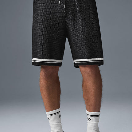 alo Men's 7" Sports Club Sweater Knit Basketball Short - Black