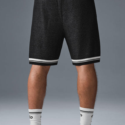 alo Men's 7" Sports Club Sweater Knit Basketball Short - Black