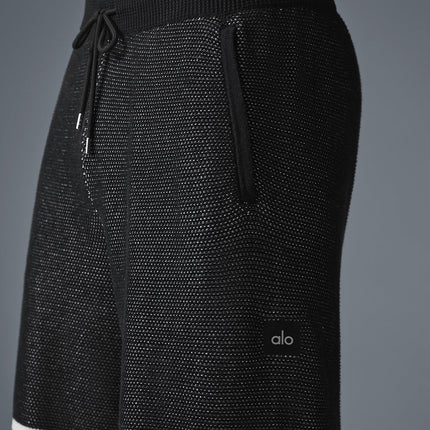 alo Men's 7" Sports Club Sweater Knit Basketball Short - Black