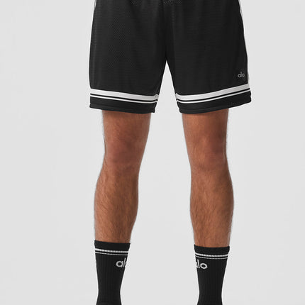 alo Men's 7" Key Mesh Basketball Short - Black