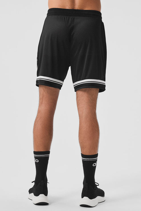 alo Men's 7" Key Mesh Basketball Short - Black