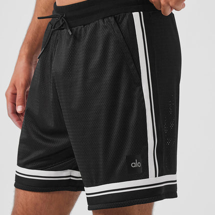 alo Men's 7" Key Mesh Basketball Short - Black