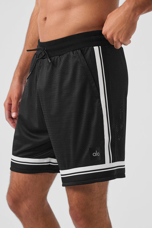 alo Men's 7" Key Mesh Basketball Short - Black
