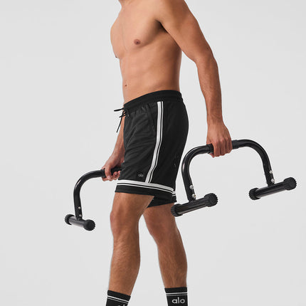 alo Men's 7" Key Mesh Basketball Short - Black