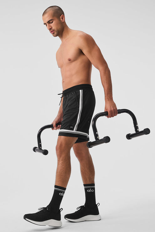 alo Men's 7" Key Mesh Basketball Short - Black