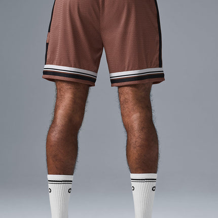 alo Men's 7" Key Mesh Basketball Short - Chestnut