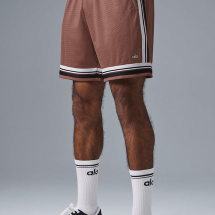 alo Men's 7" Key Mesh Basketball Short - Chestnut