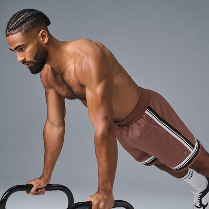 alo Men's 7" Key Mesh Basketball Short - Chestnut