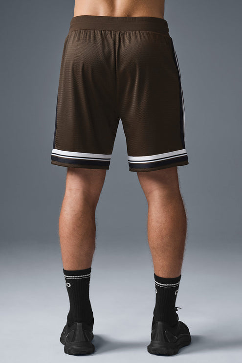 alo Men's 7" Key Mesh Basketball Short - Espresso