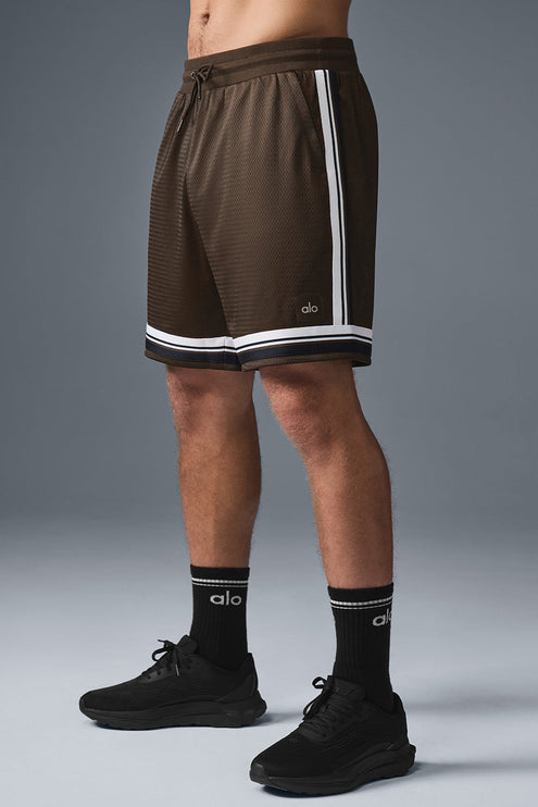 alo Men's 7" Key Mesh Basketball Short - Espresso
