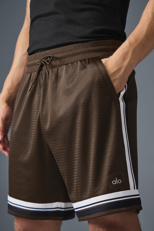 alo Men's 7" Key Mesh Basketball Short - Espresso