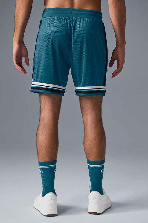 alo Men's 7" Key Mesh Basketball Short - Oceanic Teal