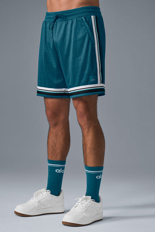 alo Men's 7" Key Mesh Basketball Short - Oceanic Teal