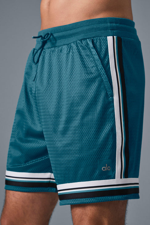 alo Men's 7" Key Mesh Basketball Short - Oceanic Teal