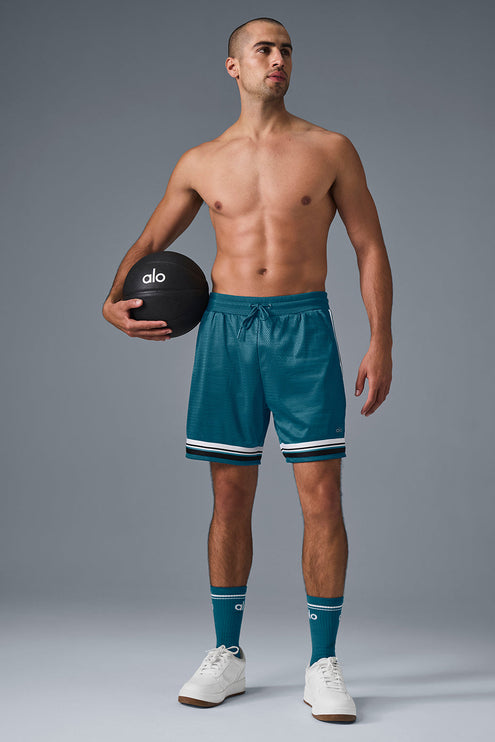 alo Men's 7" Key Mesh Basketball Short - Oceanic Teal