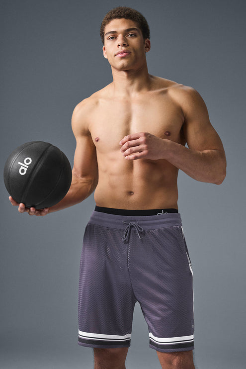 alo Men's 7" Key Mesh Basketball Short - Italian Plum