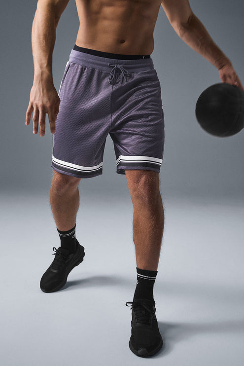 alo Men's 7" Key Mesh Basketball Short - Italian Plum