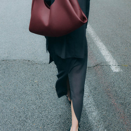 Polène Women's Shuldo Edition Textured Black Cherry