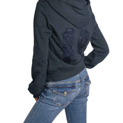 Subdued Women's Wings Zip-Up Hoodie Blue