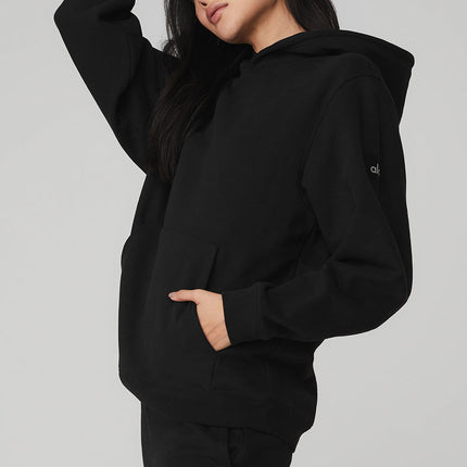 alo Women's Renown Heavy Weight Hoodie - Black