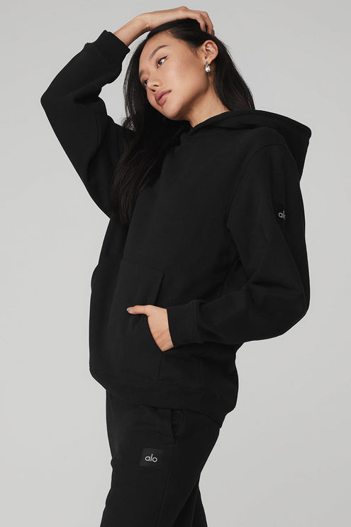 alo Women's Renown Heavy Weight Hoodie - Black