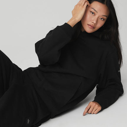 alo Women's Renown Heavy Weight Hoodie - Black