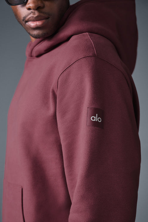 alo Men's Renown Heavy Weight Hoodie - Burgundy Truffle