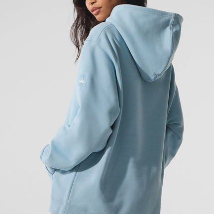 alo Women's Renown Heavy Weight Hoodie - Celestial Blue