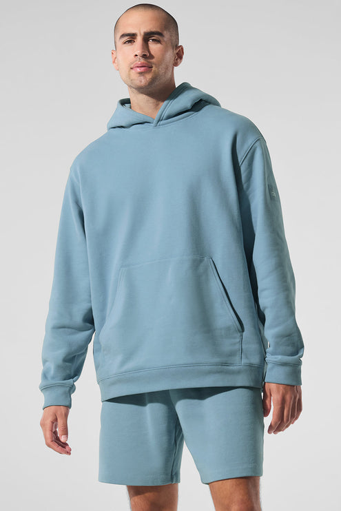 alo Men's Renown Heavy Weight Hoodie - Celestial Blue