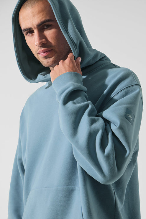 alo Men's Renown Heavy Weight Hoodie - Celestial Blue