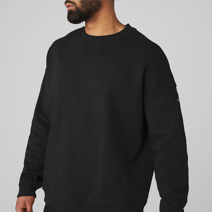 alo Men's Renown Heavy Weight Crew Neck Pullover - Black