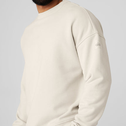 alo Men's Renown Heavy Weight Crew Neck Pullover - Bone