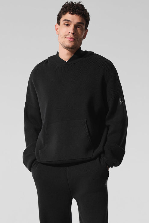 alo Men's Scholar Hooded Sweater - Black