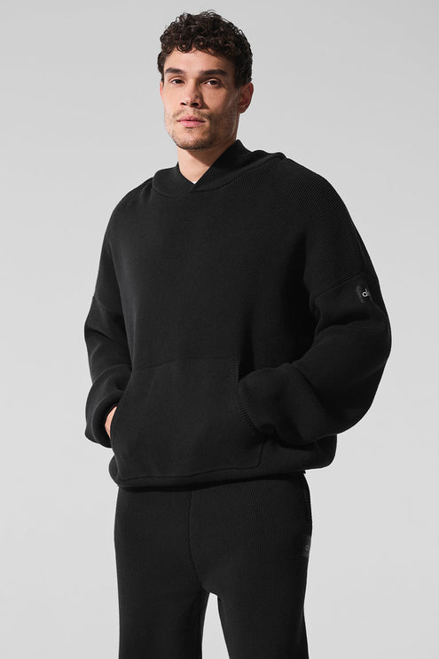 alo Men's Scholar Hooded Sweater - Black