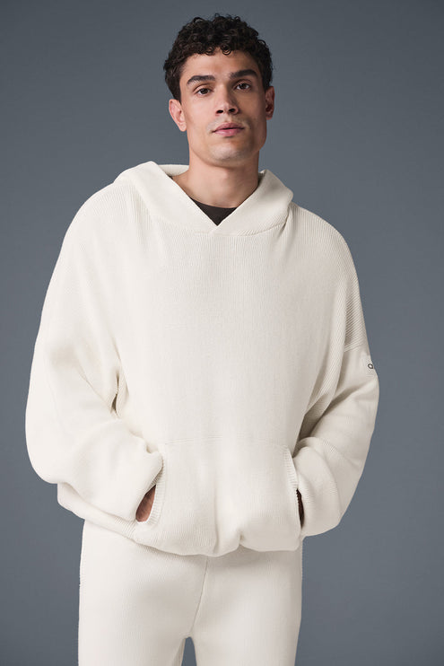 alo Men's Scholar Hooded Sweater - Ivory